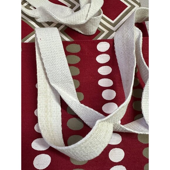 NEW Hallmark Tote Bag Set 2 Geometric Polka Dot Reusable Shopping Bags 18"x13" - Picture 6 of 11